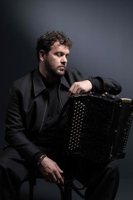 French singer Claudio Capeo poses during a photo session in Paris, on October 30, 2025. (Photo by Thibaud MORITZ / AFP)
