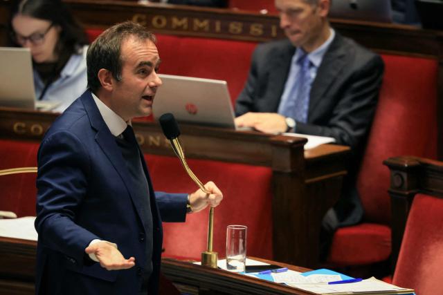 France's Prime Minister Sebastien Lecornu speaks during a parliamentary debate on the 2026 budget at The National Assembly, France's lower house parliament, in Paris on October 31, 2025. (Photo by Alain JOCARD / AFP)