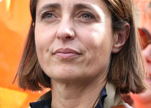 (FILES) CGT Union General Secretary Sophie Binet takes part in a demonstration in Paris, on October 2, 2025, as part of a nation-wide day of strike called by France's eight biggest workers unions for "social justice" measures. The CGT will not participate in the November 4, 2025 launch of the government's "Work and Pensions" conference because the union is holding its National Confederal Committee (CCN) meeting that day with all its leaders, its general secretary, Sophie Binet, told AFP on October 31, 2025. (Photo by Thomas SAMSON / AFP)