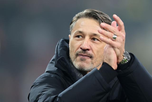 Dortmund's Croatian head coach Niko Kovac celebrates at the end of the German first division Bundesliga football match between FC Augsburg and Borussia Dortmund in Augsburg, southern Germany on October 31, 2025. Dortmund won the match 1-0. (Photo by Alexandra BEIER / AFP) / DFL REGULATIONS PROHIBIT ANY USE OF PHOTOGRAPHS AS IMAGE SEQUENCES AND/OR QUASI-VIDEO
