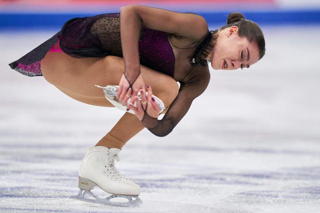 Lara Naki Gutmann of Italy skates her short program in the women's competition during the ISU Grand Prix of Figure Skating 2025 Skate Canada International at the SaskTel Centre in Saskatoon, Saskatchewan, Canada on October 31, 2025. (Photo by Geoff Robins / AFP)