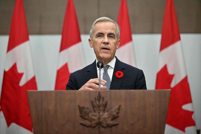 Canada's Prime Minister Mark Carney speaks during a press conference after the 2025 Asia-Pacific Economic Cooperation (APEC) Economic Leaders' Meeting in Gyeongju on November 1, 2025. (Photo by JUNG Yeon-je / AFP)