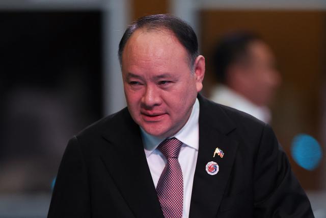 Philippines Defence Minister Gilberto Teodoro attends the ASEAN-Japan Defence Ministers' Informal Meeting at the Association of Southeast Asian Nations (ASEAN) Defence Ministers' Meeting in Kuala Lumpur on November 1, 2025. (Photo by FAZRY ISMAIL / POOL / AFP)