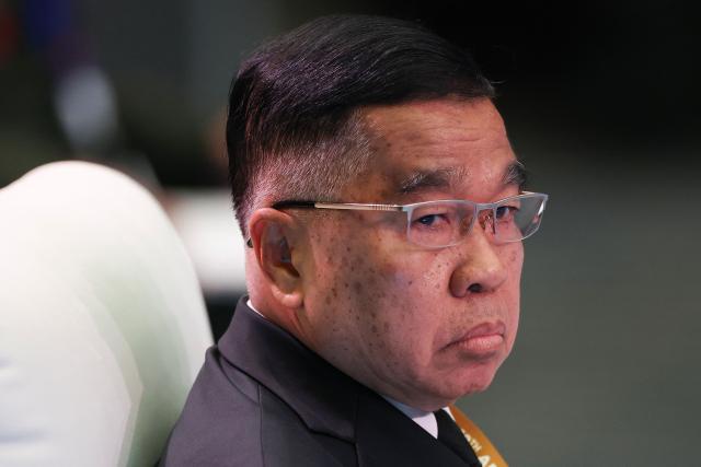 Thailand's Defence Minister Natthaphon Narkphanit looks on during the ASEAN-Japan Defence Ministers' Informal Meeting at the Association of Southeast Asian Nations (ASEAN) Defence Ministers' Meeting in Kuala Lumpur on November 1, 2025. (Photo by FAZRY ISMAIL / POOL / AFP)