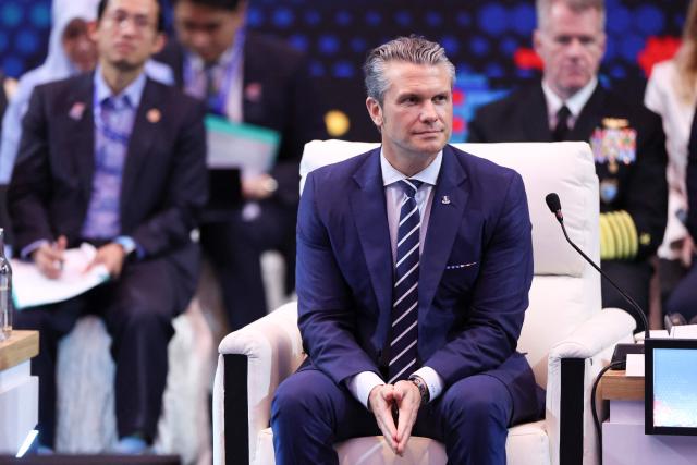 US Defense Secretary Pete Hegseth attends the ASEAN - United States Defence Ministers Hi-Tea at the Association of Southeast Asian Nations (ASEAN) Defence Ministers' Meeting in Kuala Lumpur on November 1, 2025. (Photo by Hasnoor Hussain / POOL / AFP)