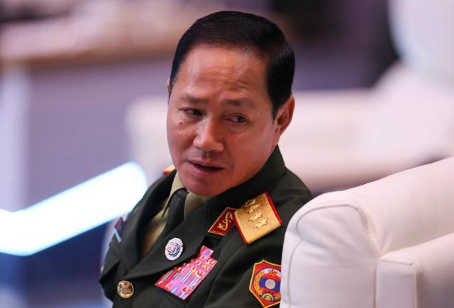 Laos' Defence Minister Khamlieng Outhakaisone attends the ASEAN - United States Defence Ministers Hi-Tea at the Association of Southeast Asian Nations (ASEAN) Defence Ministers' Meeting in Kuala Lumpur on November 1, 2025. (Photo by Hasnoor Hussain / POOL / AFP)