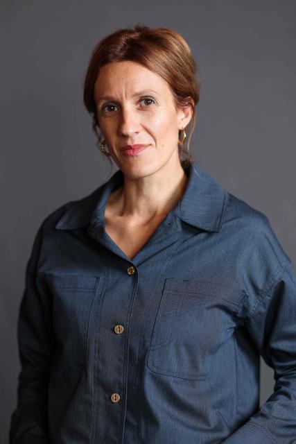 French director Pauline Loques poses as she attends The American French Film Festival (TAFFF) at the Directors Guild of America (DGA) Theater in Los Angeles on November 1, 2025. The 29th edition of The American French Film Festival takes place at the Directors Guild of America (DGA) from October 28 to November 3. (Photo by VALERIE MACON / AFP)