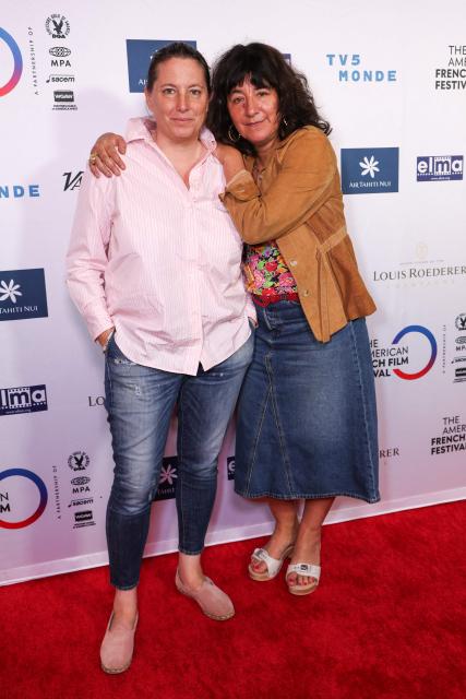 TAFFF deputy director Anouchka Van Riel (L) and French director/actress Romane Bohringer attend The American French Film Festival (TAFFF) at the Directors Guild of America (DGA) Theater in Los Angeles on November 1, 2025. The 29th edition of The American French Film Festival takes place at the Directors Guild of America (DGA) from October 28 to November 3. (Photo by VALERIE MACON / AFP)