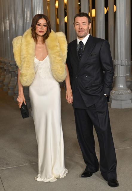 Australian actor Joel Edgerton and his partner Australian editor-in-chief for Vogue Australia Christine Centenera attend LACMA Art+Film Gala at the Los Angeles County Museum of Art (LACMA) in Los Angeles on November 1, 2025. (Photo by Lisa O'CONNOR / AFP)