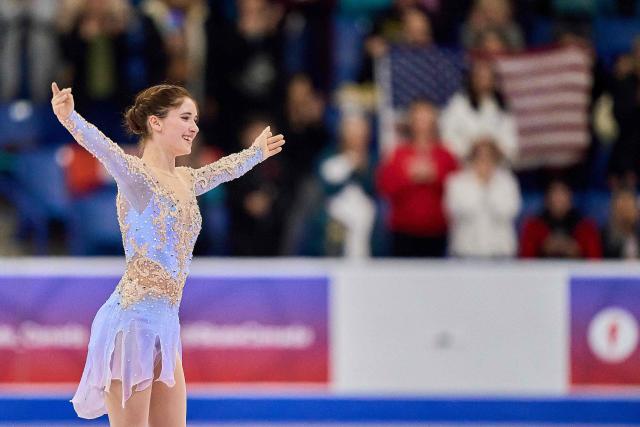 Isabeau Levito of the United States skates her free program in the women’s competition during the ISU Grand Prix of Figure Skating 2025 Skate Canada International at the SaskTel Centre in Saskatoon, Saskatchewan, Canada on November 1, 2025. (Photo by Geoff Robins / AFP)