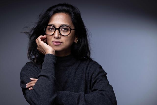 (FILES) Mauritian-French author Nathacha Appanah, poses for a photo session during the 27th "Les Correspondances" literature festival in Manosque, southeastern France on September 26,  2025. Mauritian writer Nathacha Appanah won the Prix Femina literary prize for her novel "La nuit au cњur" (Night at the heart) during the award ceremony at the Carnavalet Museum in Paris, on November 3, 2025. (Photo by JOEL SAGET / AFP)