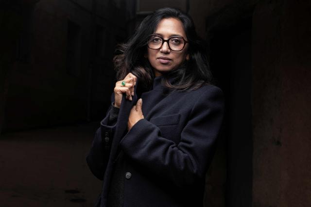 (FILES) Mauritian-French author Nathacha Appanah, poses for a photo session during the 27th "Les Correspondances" literature festival in Manosque, southeastern France on September 26,  2025. Mauritian writer Nathacha Appanah won the Prix Femina literary prize for her novel "La nuit au cњur" (Night at the heart) during the award ceremony at the Carnavalet Museum in Paris, on November 3, 2025. (Photo by JOEL SAGET / AFP)
