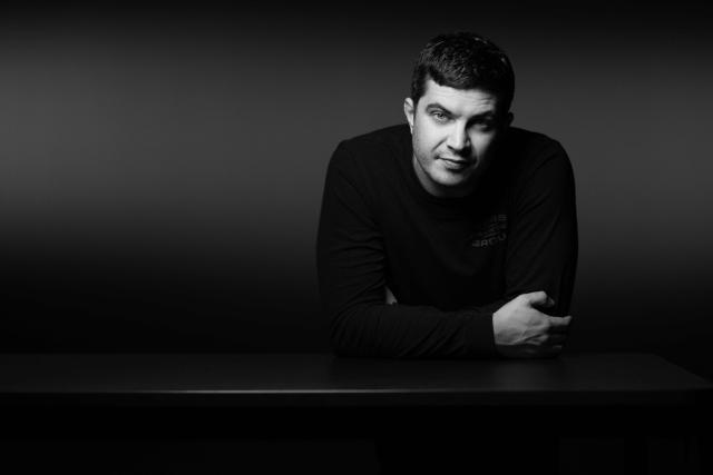 French author and director Jeremie Guez poses during a photo session in Paris, on November 3, 2025. (Photo by JOEL SAGET / AFP)