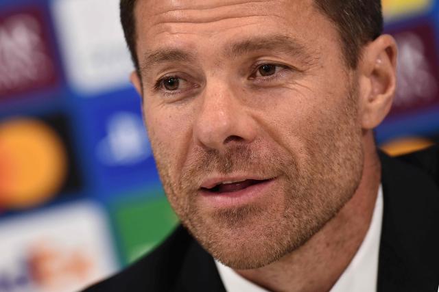 TOPSHOT - Real Madrid's Spanish coach Xabi Alonso attends a press conference at Anfield Stadium in Liverpool in north-west England, on November 3, 2025, on the eve of their UEFA Champions League league phase football match against Liverpool.  (Photo by PETER POWELL / AFP)