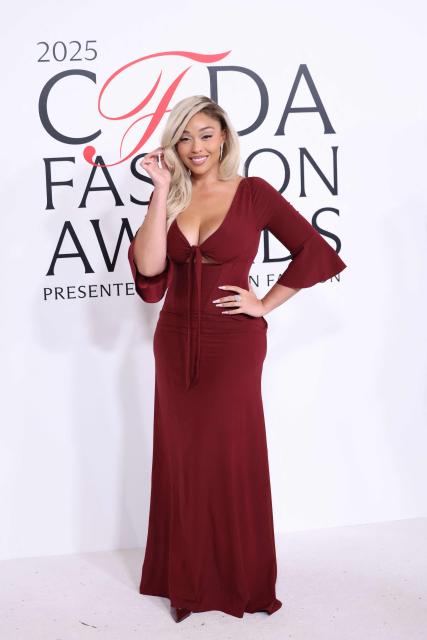 US TV personality Jordyn Woods attends the CFDA (Council of Fashion Designers of America) Fashion Awards at the American Museum of Natural History in New York on November 3, 2025. (Photo by CHARLY TRIBALLEAU / AFP)