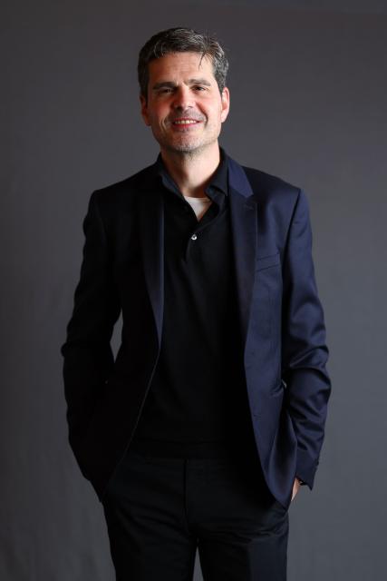 French director Yann Gozlan poses during The American French Film Festival (TAFFF) at the Directors Guild of America (DGA) Theater in Los Angeles on November 3, 2025. The 29th edition of The American French Film Festival takes place at the Directors Guild of America (DGA) from October 28 to November 3. (Photo by VALERIE MACON / AFP)