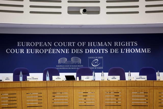 (FILES) This photograph taken on September 27, 2023, shows an inside view of the European Court of Human Rights (ECHR), in Strasbourg, eastern France. The ECHR will celebrate its 75th anniversary on November 4, 2025. (Photo by FREDERICK FLORIN / AFP)