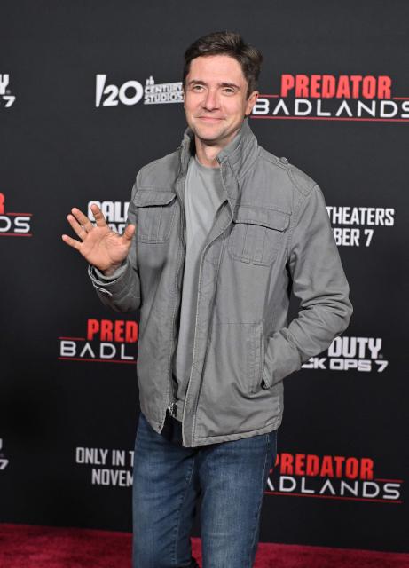 US actor Topher Grace attends the world premiere of 20th Century Studio's "Predator: Badlands" at the TCL Chinese theatre in Los Angeles on November 3, 2025. (Photo by LISA O'CONNOR / AFP)