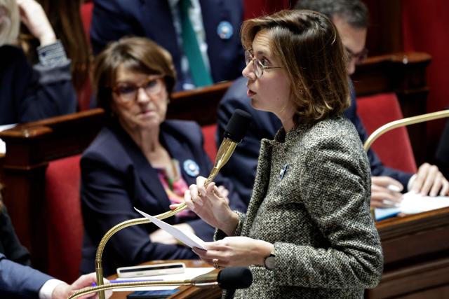 France's Public Accounts Minister Amelie de Montchalin speaks during a session of questions to the government at the National Assembly, French Parliament's lower house, in Paris on November 4, 2025. (Photo by STEPHANE DE SAKUTIN / AFP)