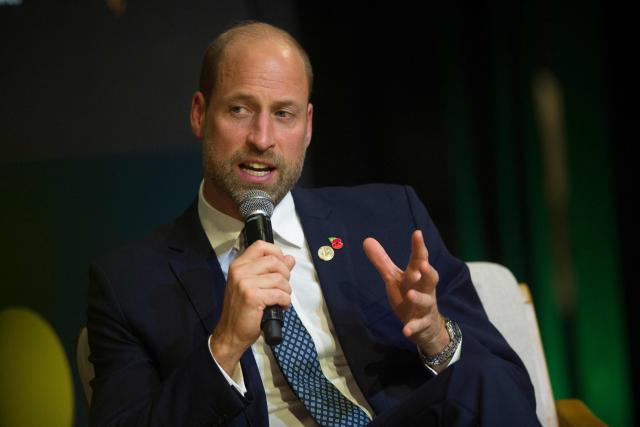 Britain's Prince William, Prince of Wales, speaks during the Earthshot Prize Assembly at Pier Maua in Rio de Janeiro, Brazil, on November 5, 2025. Prince William visits Brazil to host the Earthshot Prize awards and to attend the UN COP30 climate summit on behalf of Britain's King Charles. (Photo by Daniel RAMALHO / AFP)