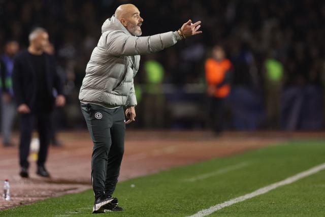 Chelsea's Italian head coach Enzo Maresca gestures from the sideline during the UEFA Champions League league phase football match between Qarabag and Chelsea at the Tofiq Bahramov Republican Stadium in Baku on November 5, 2025. (Photo by Giorgi ARJEVANIDZE / AFP)