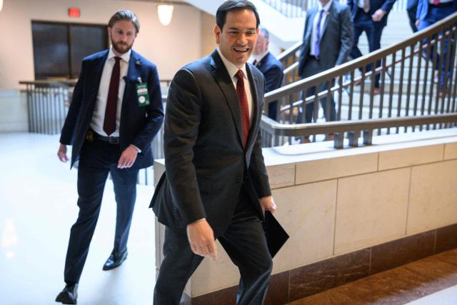 US Secretary of State Marco Rubio arrives to brief Senators on US military activity in the Caribbean and Pacific,  at the US Capitol in Washington, DC on November 5, 2025. US forces killed two people in a strike on an alleged drug-smuggling boat in the eastern Pacific Ocean on November 3, Defense Secretary Pete Hegseth said. The United States began carrying out such strikes -- which experts say amount to extrajudicial killings even if they target known traffickers -- in early September, and has now killed at least 67 people in the Caribbean and Pacific. (Photo by Mandel NGAN / AFP)