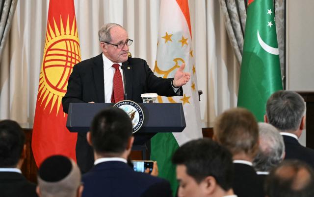 Chairman of the Senate Foreign Relations Committee Senator Jim Risch of Idaho speaks during the C5+1 welcome reception at the State Department in Washington, DC, on November 5, 2025. (Photo by Mandel NGAN / AFP)