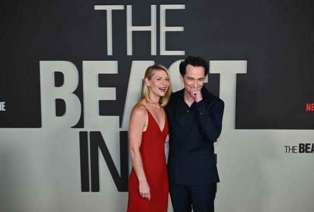 US actress Claire Danes Welsh actor Matthew Rhys attend the premiere of Netflix's "The Beast in Me" at The Plaza in New York on November 5, 2025. (Photo by ANGELA WEISS / AFP)