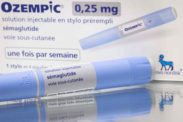 (FILES) This photograph taken on February 23, 2023, in Paris, shows the anti-diabetic medication "Ozempic" (semaglutide) made by Danish pharmaceutical company Novo Nordisk. US President Donald Trump announced deals on November 6, 2025 with pharmaceutical giants Eli Lilly and Novo Nordisk to lower the prices of some popular weight-loss drugs. Both companies "have agreed to offer their most popular GLP-1 weight-loss drug," Trump said, "at drastic discounts." (Photo by JOEL SAGET / AFP)