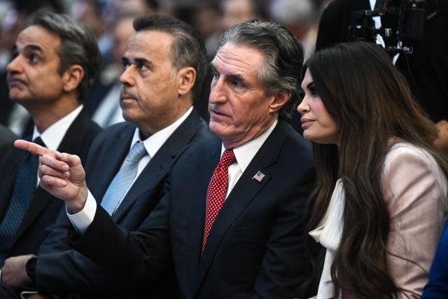U.S. Interior Secretary Doug Burgum attends the Transatlantic Energy Cooperation (P-TEC) meeting, in Athens on November 7, 2025. (Photo by Angelos TZORTZINIS / AFP)