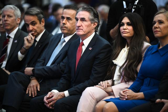 U.S. Interior Secretary Doug Burgum attends the Transatlantic Energy Cooperation (P-TEC) meeting, in Athens on November 7, 2025. (Photo by Angelos TZORTZINIS / AFP)