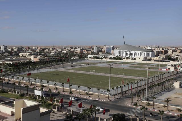 A photograph shows newly developed urban infrastructure in Laayoune, the main city of Moroccan-controlled Western Sahara, on November 7, 2025. The UN Security Council voted on October 31, 2025 in favor of a resolution backing Morocco's autonomy plan for Western Sahara as the "most feasible" solution for the disputed territory, triggering celebrations in Rabat but angering Algeria. (Photo by Abdel Majid BZIOUAT / AFP)