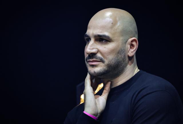 French comedian Mehdi Djaadi attends the Congres Mission 2025 meeting at the Accor Arena Paris theatre in Paris, on November 7, 2025. (Photo by STEPHANE DE SAKUTIN / AFP)