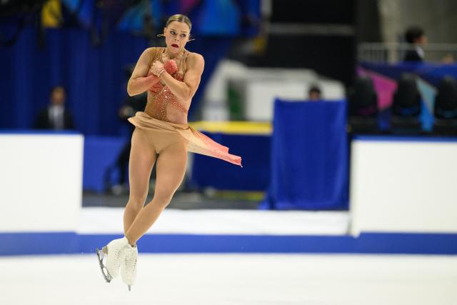 Belgium's Loena Hendrickx competes in the women's free skating during the NHK Trophy figure skating competition in Kadoma City, Osaka Prefecture on November 8, 2025. (Photo by Philip FONG / AFP)