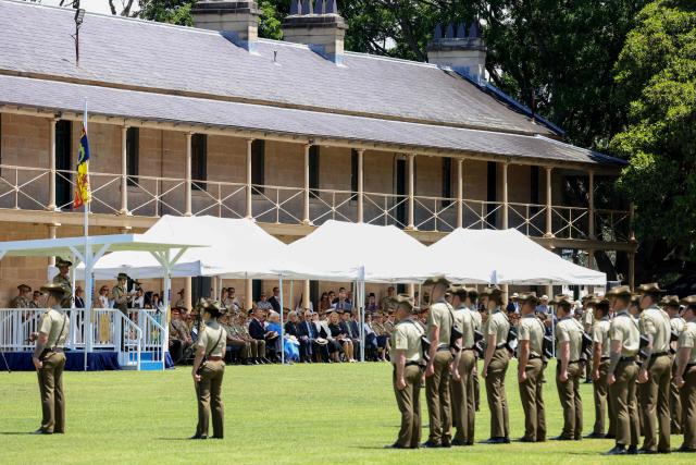 Britain's Princess Anne (L), Princess Royal, attends the Centenary Parade at Victoria Barracks in Sydney on November 9, 2025. Princess Anne is visiting Australia to mark the Centenary of the Royal Australian Corps of Signals. (Photo by Damian Shaw / POOL / AFP)