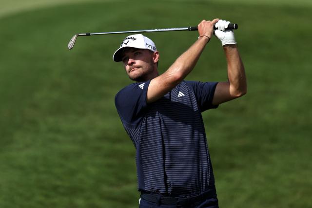 Denmark's Nicolai Hojgaard plays a shot on the 7th hole during the European Tour of Abu Dhabi Championship 2025 golf tournament in Abu Dhabi on November 9, 2025. (Photo by Fadel SENNA / AFP)