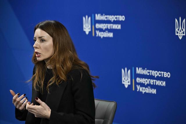Ukraine's Minister of Energy Svitlana Grynchuk speaks during a press conference at the Ministry of Energy of Ukraine in Kyiv on November 10, 2025, amid the Russian invasion of Ukraine. Ukraine's anti-corruption agency said on November 10, 2025 it was conducting large-scale raids targeting the country's energy sector - an operation that comes after months of infighting over Kyiv's anti-graft efforts. (Photo by Genya SAVILOV / AFP)
