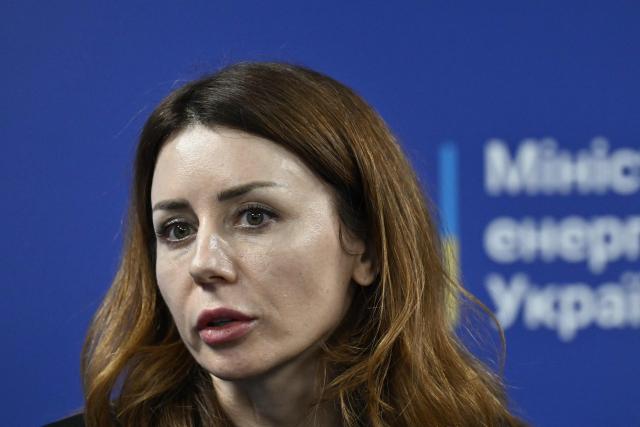 Ukraine's Minister of Energy Svitlana Grynchuk speaks during a press conference at the Ministry of Energy of Ukraine in Kyiv on November 10, 2025, amid the Russian invasion of Ukraine. Ukraine's anti-corruption agency said on November 10, 2025 it was conducting large-scale raids targeting the country's energy sector - an operation that comes after months of infighting over Kyiv's anti-graft efforts. (Photo by Genya SAVILOV / AFP)