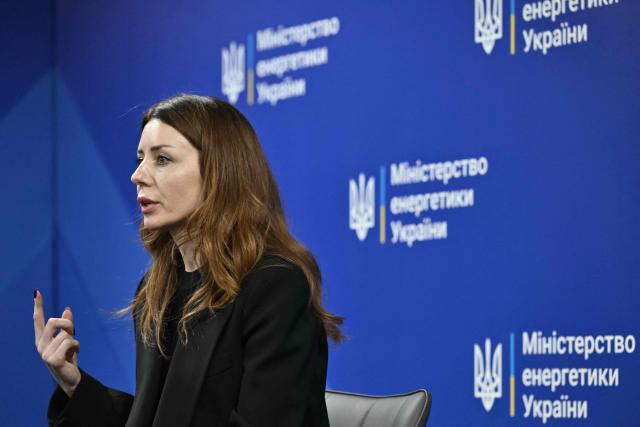 Ukraine's Minister of Energy Svitlana Grynchuk speaks during a press conference at the Ministry of Energy of Ukraine in Kyiv on November 10, 2025, amid the Russian invasion of Ukraine. Ukraine's anti-corruption agency said on November 10, 2025 it was conducting large-scale raids targeting the country's energy sector - an operation that comes after months of infighting over Kyiv's anti-graft efforts. (Photo by Genya SAVILOV / AFP)