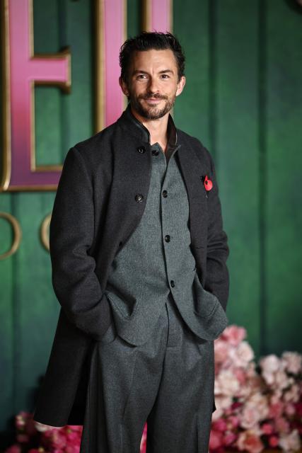 British actor Jonathan Bailey poses on the red carpet upon arrival for the European premiere of the film "Wicked: For Good" in central London on November 10, 2025. (Photo by HENRY NICHOLLS / AFP)