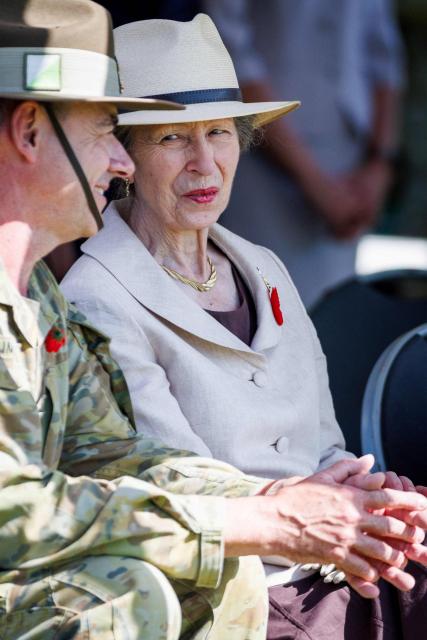 Britain's Princess Anne, Princess Royal, attends a sports event during a visit to Gallipoli Barracks in Brisbane on November 11, 2025. Princess Anne is visiting Australia to mark the Centenary of the Royal Australian Corps of Signals. (Photo by Patrick HAMILTON / POOL / AFP)