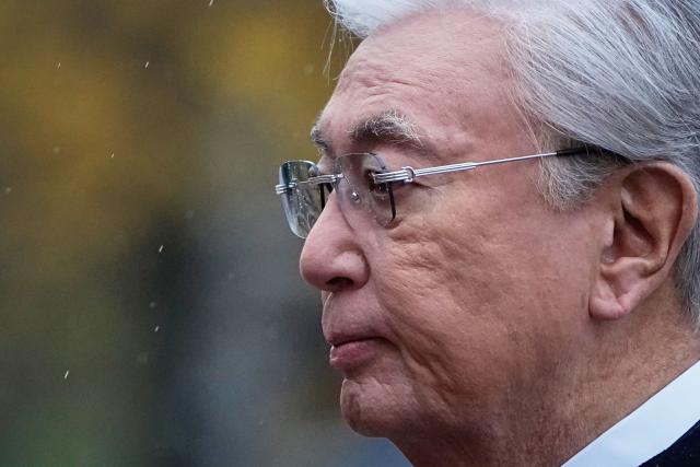 Kazakhstan's President Kassym-Jomart Tokayev attends a wreath-laying ceremony at the Tomb of the Unknown Soldier near the Kremlin wall in Moscow on November 12, 2025, during his state visit to Russia. (Photo by Alexander Zemlianichenko / POOL / AFP)