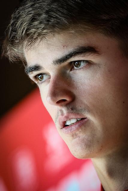 Belgium's midfielder Charles De Ketelaere holds a press conference, at the Proximus Basecamp in Tubize on November 12, 2025. (Photo by BRUNO FAHY / Belga / AFP) / Belgium OUT