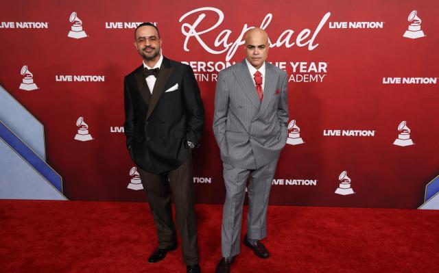 Band Coast City attend the Latin Recording Academy Person of the Year gala at the Mandalay Bay South Convention Center in Las Vegas, Nevada on November 12, 2025. The 2025 Latin Recording Academy Person of the Year honour has been awarded to Spanish singer Raphael. (Photo by Michael Tran / AFP)