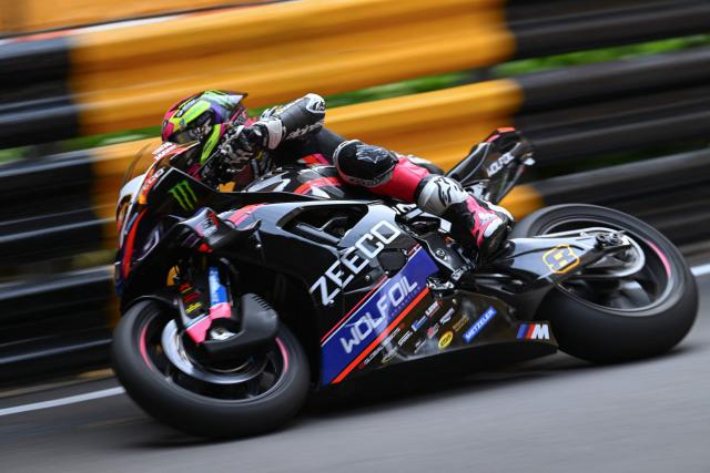 Zeeco BMW Motorrad's British rider Davey Todd rides during the MotoGP first practice session of the 57th Macau Motorcycle Grand Prix at the Guia Circuit in Macau on November 13, 2025. (Photo by Peter PARKS / AFP)