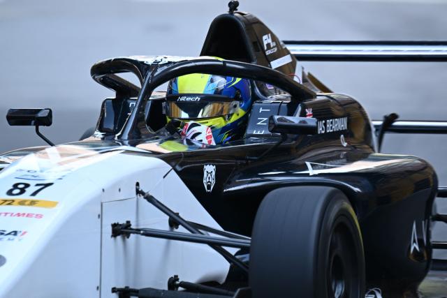British Formula 4 driver Thomas Bearman drives during the qualifying session of the 72nd Macau Grand Prix in Macau on November 14, 2025. (Photo by Peter PARKS / AFP)
