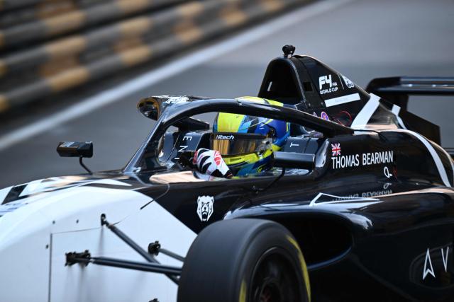 British Formula 4 driver Thomas Bearman drives during the qualifying session of the 72nd Macau Grand Prix in Macau on November 14, 2025. (Photo by Peter PARKS / AFP)