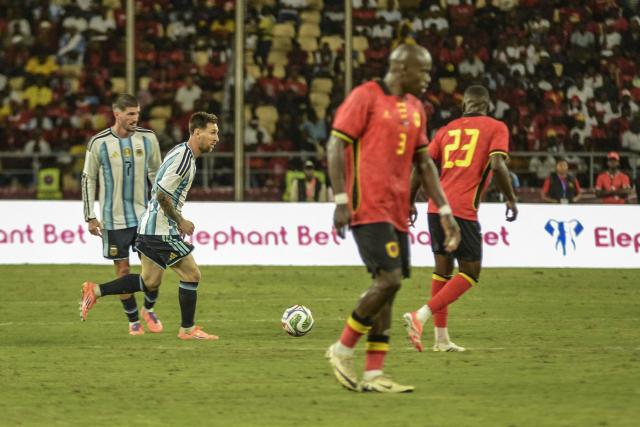 Argentina's forward #10 Lionel Messi (2nd L) plays the ball during the friendly match between Angola and Argentina in Luanda on November 14, 2025. Football icon Lionel Messi created the first goal and scored the second as world champions Argentina beat Angola 2-0 in an international friendly in Luanda on Friday.
Miami-based Messi set up Lautaro Martinez to put the Albiceleste ahead on 44 minutes. The roles were reversed after 82 minutes with Martinez the creator and Messi the scorer.
Martinez beat 39-year-old goalkeeper Hugo Marques at his near post and Messi struck with a shot into the far corner of the net. Both scorers were substituted late in the second half.
It was a predictable outcome as Argentina are second in the world rankings, behind Spain and 87 places above Angola. (Photo by Julio PACHECO NTELA / AFP)