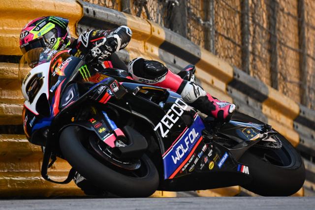 Zeeco BMW Motorrad British rider Davey Todd on his way to winning the 57th Macau Motorcycle Grand Prix in Macau on November 15, 2025. (Photo by Peter PARKS / AFP)