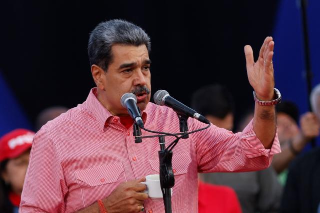Venezuela's President Nicolas Maduro speaks during a demonstration for the swearing-in of Bolivarian committees in Caracas on November 15, 2025. (Photo by AFP)